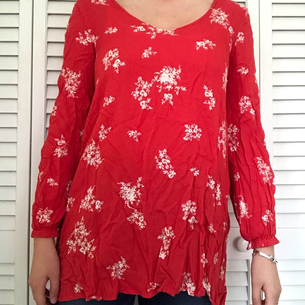 Red floral Billabong tunic